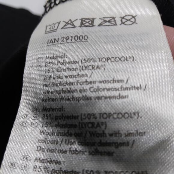 Joggers Cropped Pants Size Large Black with Yellow and Red Side Stripes - Picture 9 of 13